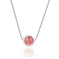 925 Sterling Silver Strawberry Quartz Necklace - Berry Good Silver Fashion with 8mm Quartz Necklace