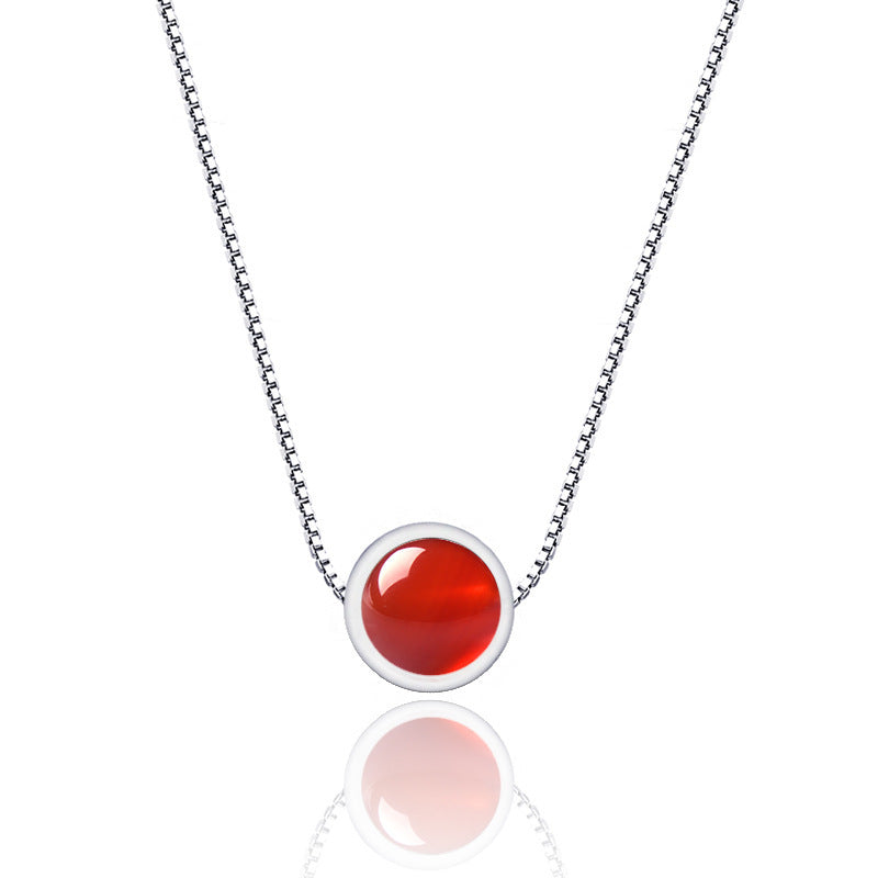 925 Sterling Silver Strawberry Quartz Necklace - Berry Good Silver Fashion with 8mm Quartz Necklace