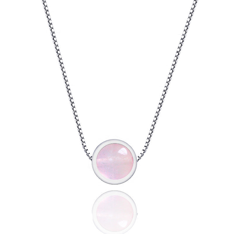 925 Sterling Silver Strawberry Quartz Necklace - Berry Good Silver Fashion with 8mm Quartz Necklace