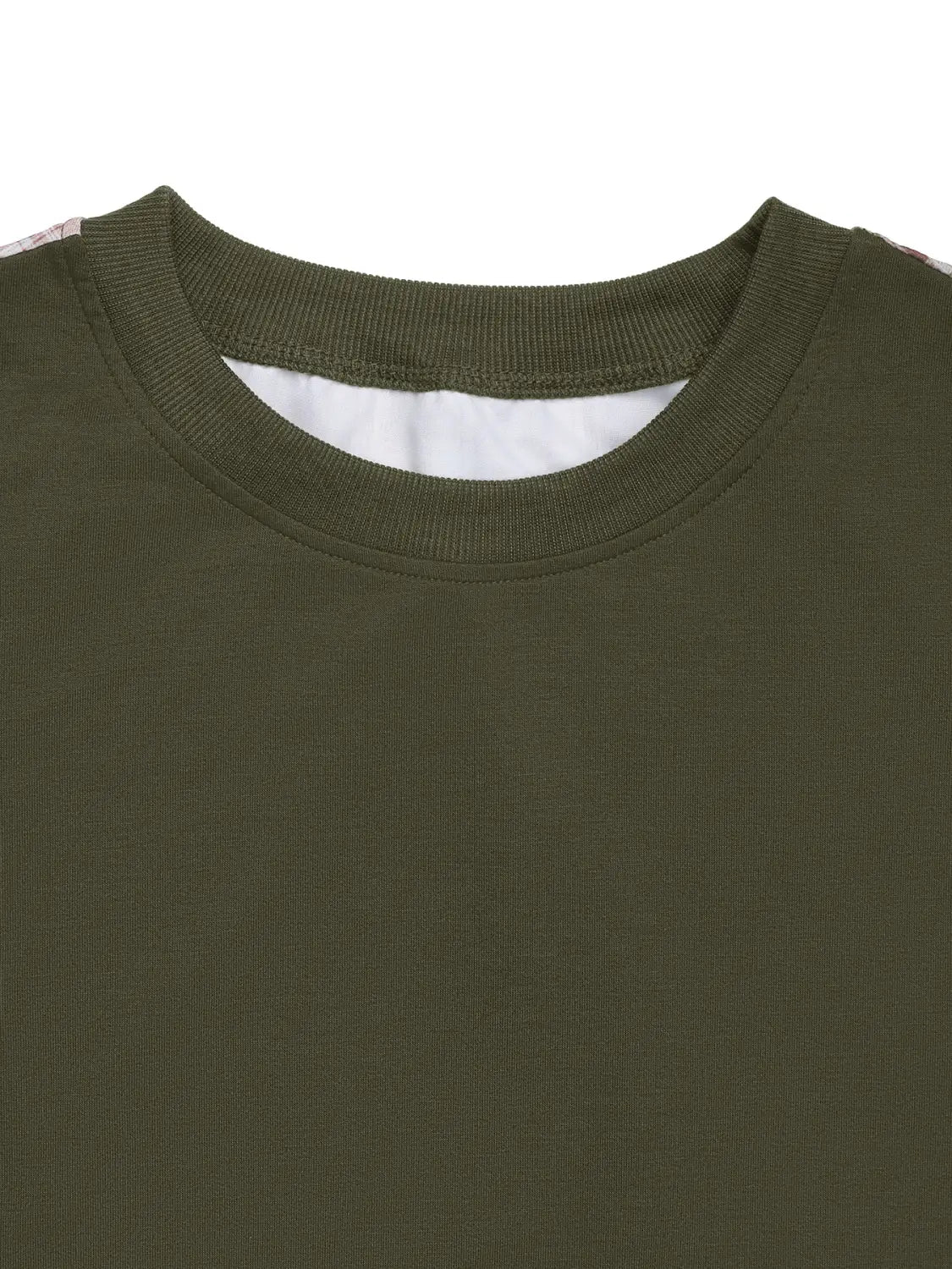 Army Green Loose Fit Pullover Japanese Korean Casual Splice Sweatshirt