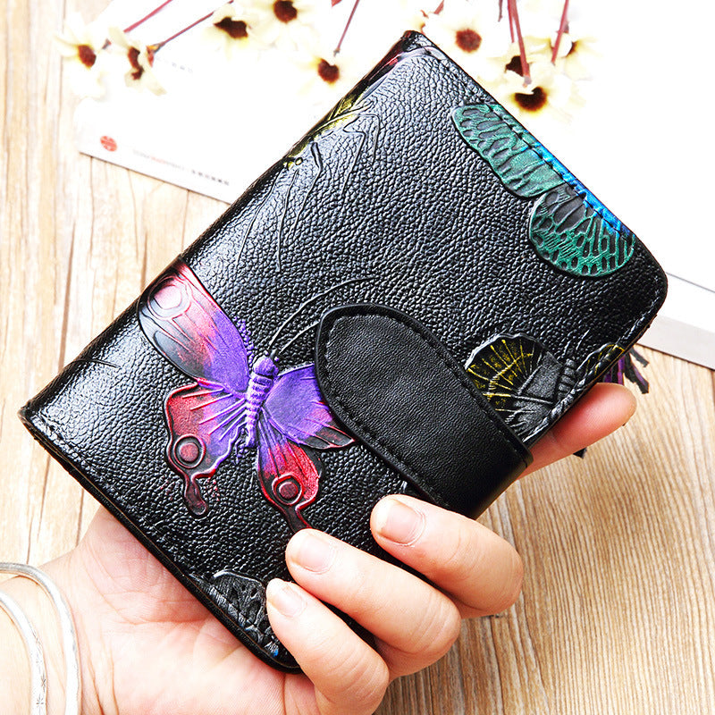 Fashion Women’s Leather Wallet Short - Chic Wallet That Blooms Like Your Style Fantasy