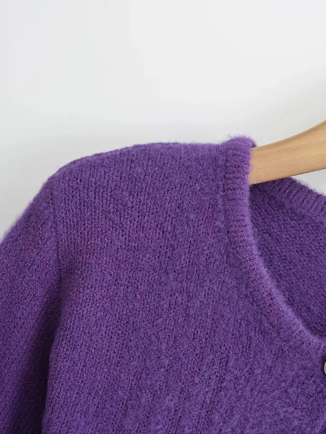 Sleeve Bell Plush Knit Cardigan Slim Slim Fit Hipster Stíl Sráid Cotton