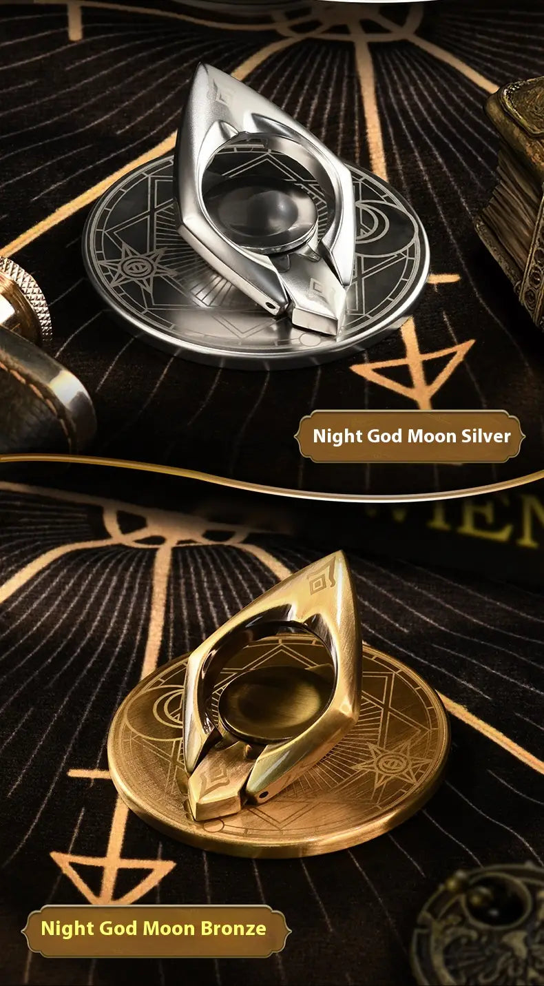 Ice Snow Palace and Night Moon Fingertip Gyro Magnetic with Rotating Fastened Ring