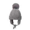 Chapeau en laine tricoté mignon pour enfants d'automne et d'hiver  - Gris