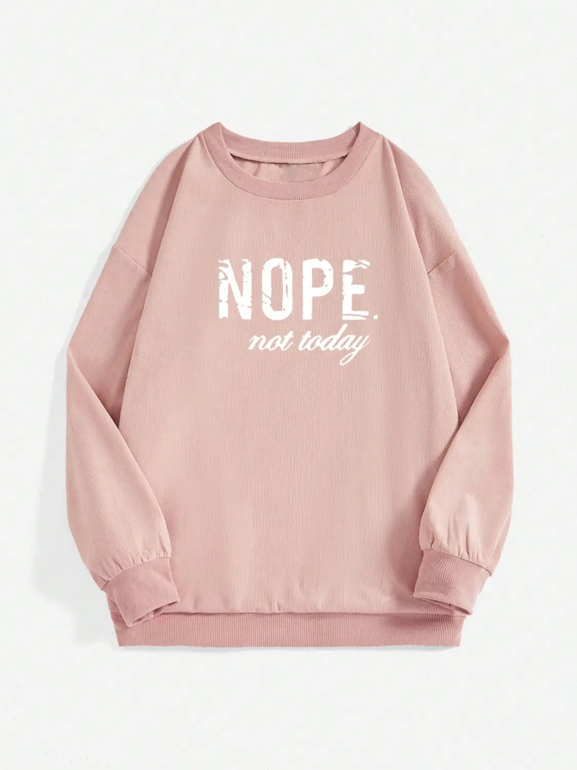 Long Sleeve 3D Letter Graphic Sweatshirt Polyester Drop Shoulder Pullover