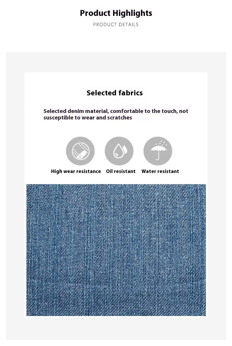 Denim Blue Oxford Cloth Shoulder Bag Medium Dumpling Tote Travel Handbag