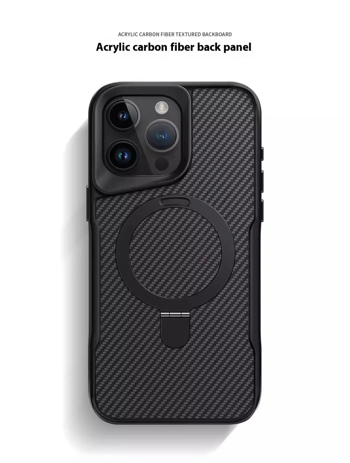 Applicable Carbon Fiber Magnetic Bracket Drop-resistant Protective Armor Small Waist Phone Case