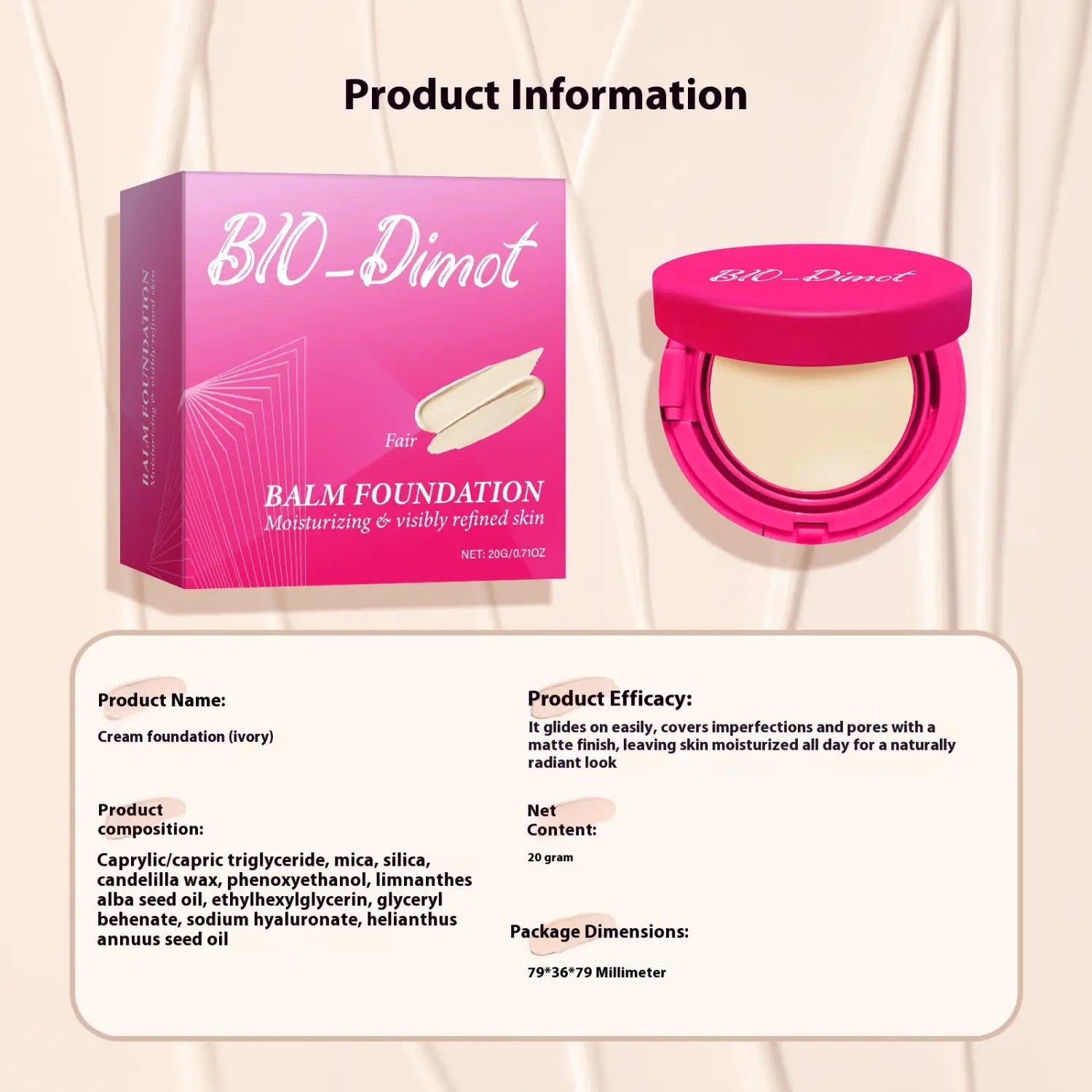 Ivory White Skin Brightening Cream 20g Export Only Domestic Sales Prohibited