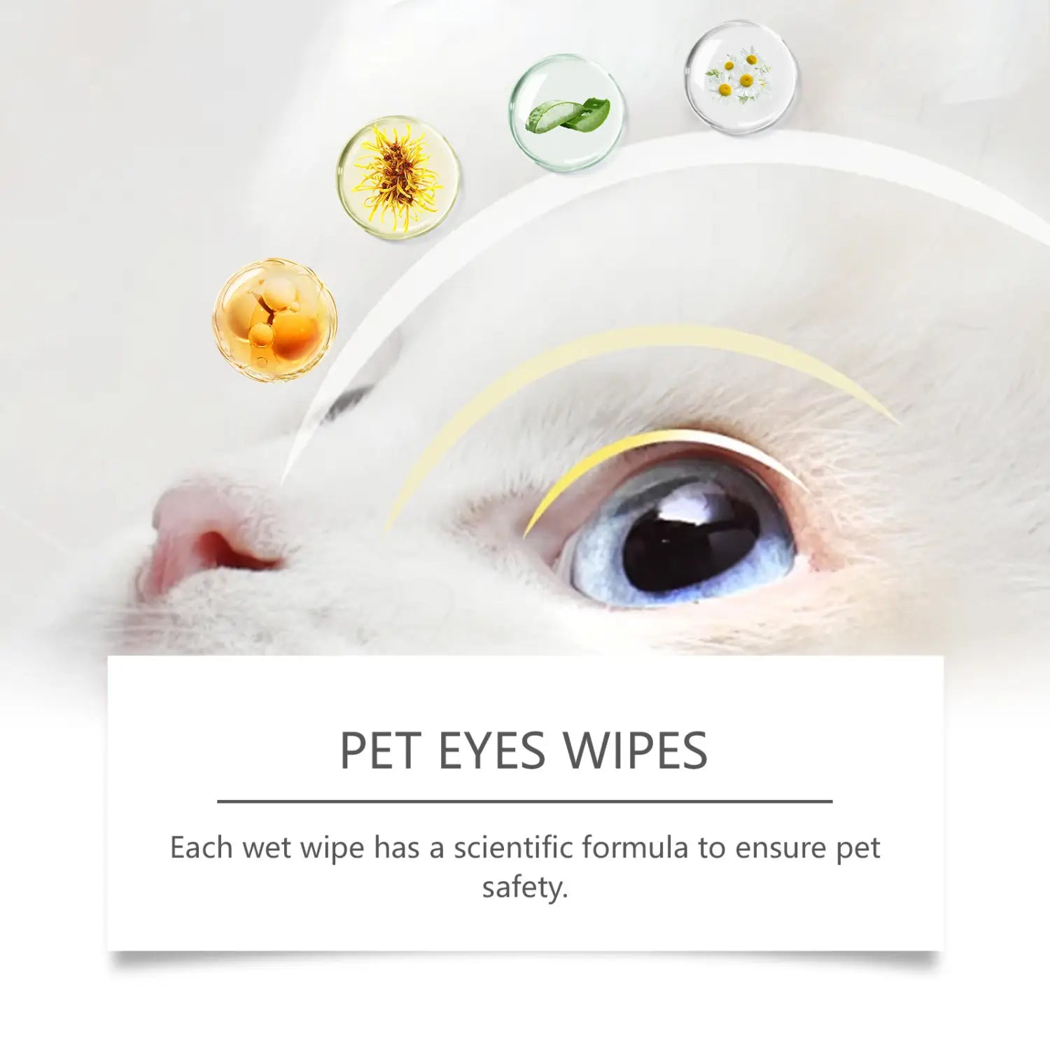 Haustier -Tränenfärbung nasse Wischtücher für Hunde und Katzen 60 Zählerpflegezubehör