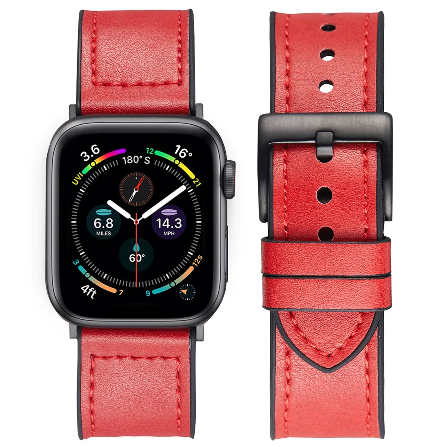 Watch Strap Silicone Patch Crazy Horse Retro Leather Thin