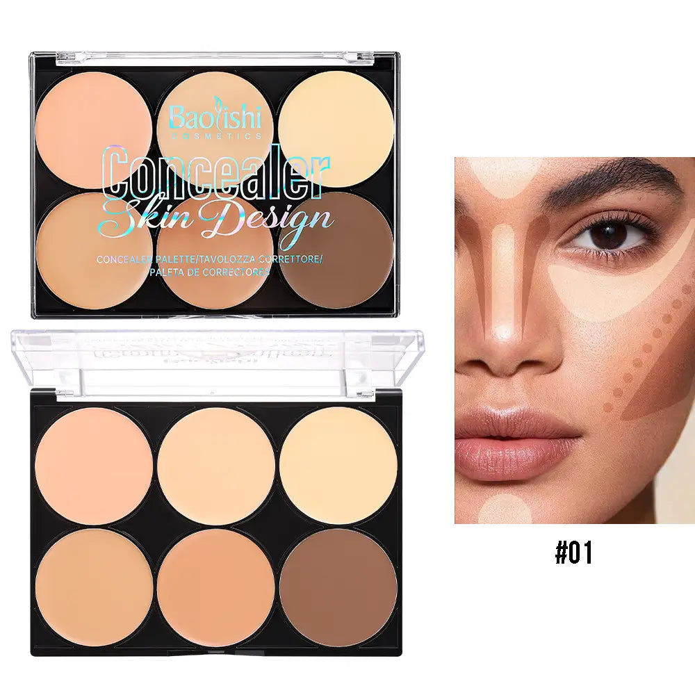 Waterproof Contour Compact Makeup with Moisturizing Light Concealer and Brightening Effect