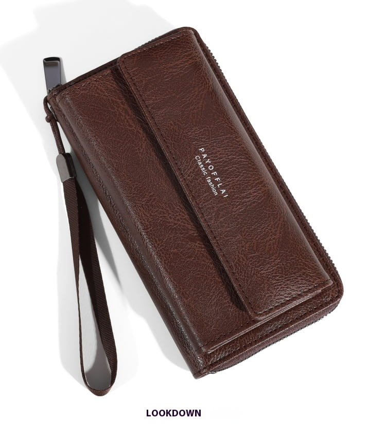 Portefeuille en cuir simple urbain pour hommes et femmes noire brun pu