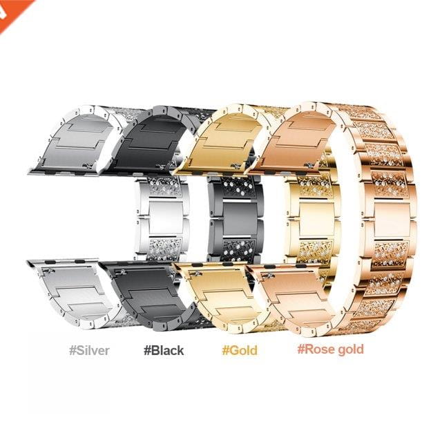 Metal Inlaid Diamond Watch Strap for Smart Watches in Multiple Colors