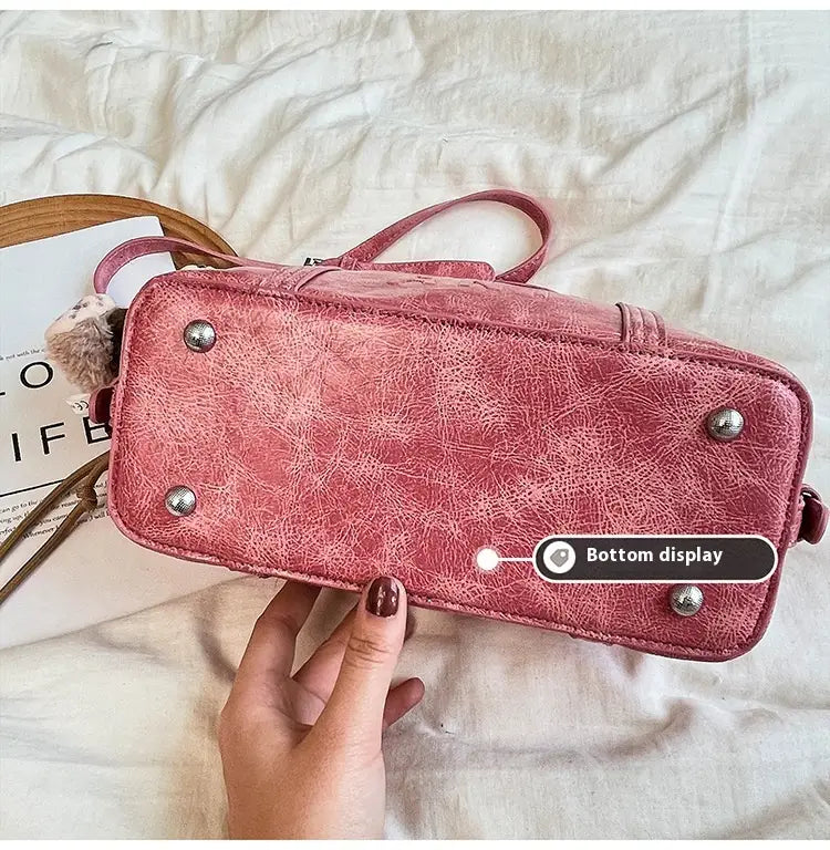 Borsa a tracolla a tracolla in pelle morbida con cerniera per donna