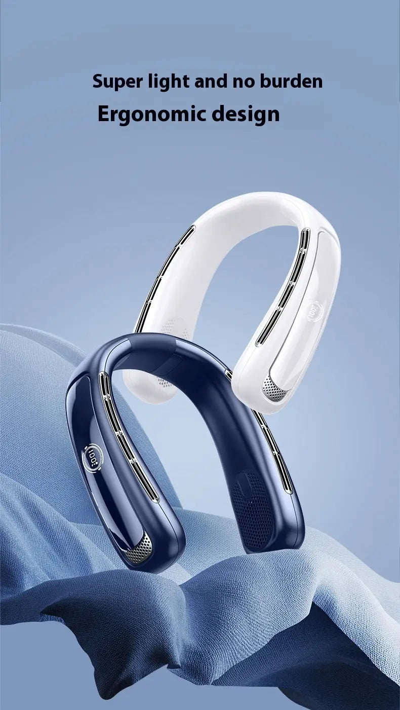 Halter Fan USB Portable Charging with Digital Display and Strong Wind Modes