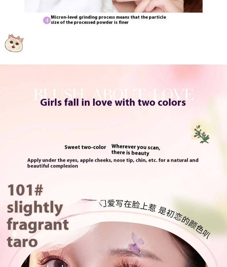 Blusher Plate x1pc with Brush for Oily Dry Sensitive and Mixed Skin Types