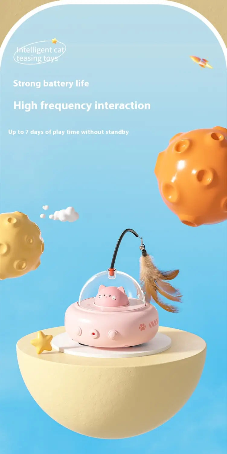 Smart Teaser Cat Toy Electric UFO Stick with Bell Training Haustier Spielzeug Austauschbarer Feather Interaktive Lieferungen Haustiere