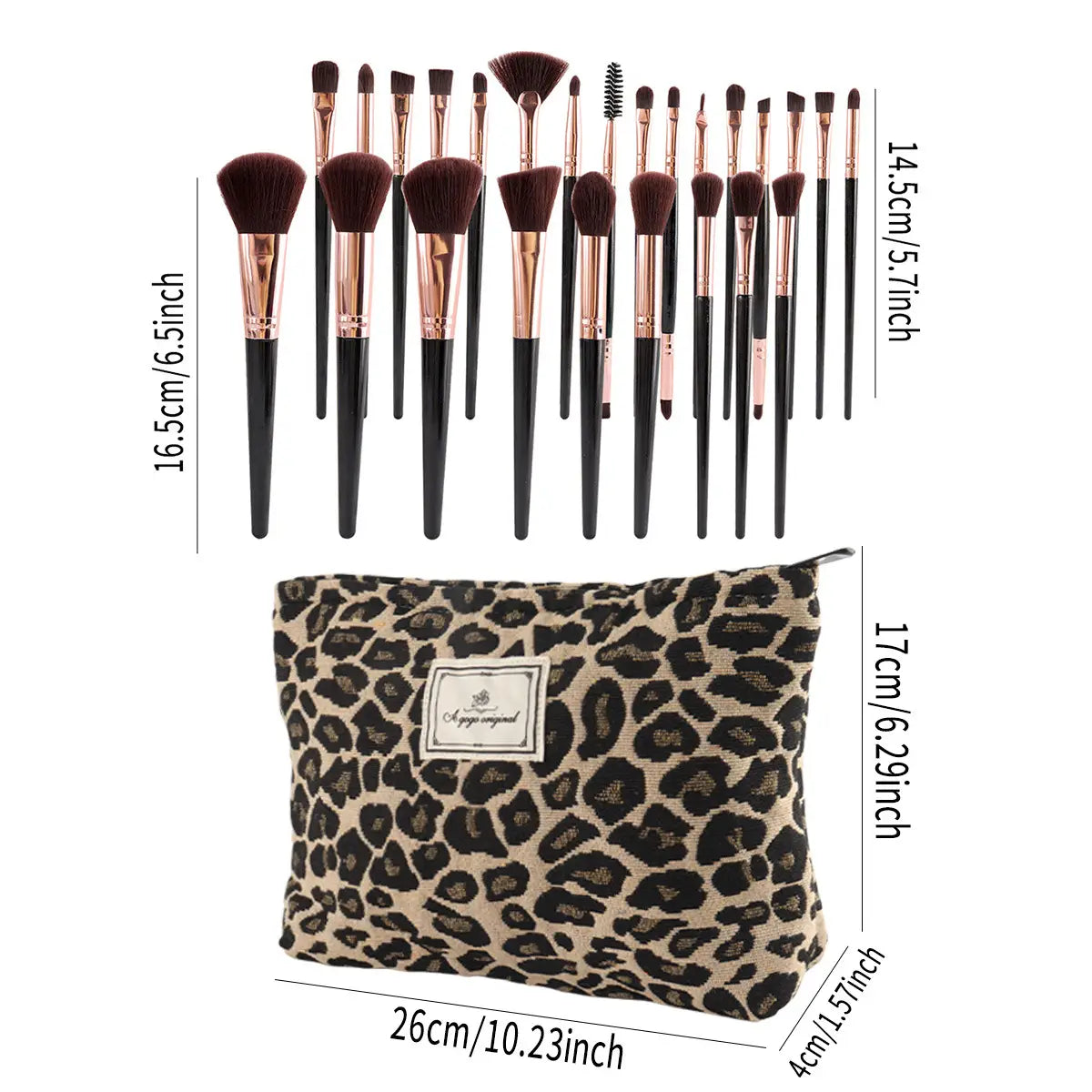 47 Piece Makeup Brush Set with Cosmetic Bag Non-Latex Blenders and Tools