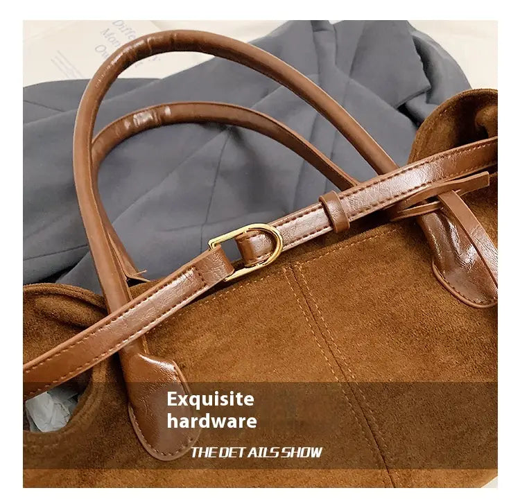 Brun svart pu läder tygväska urban casual axel handväska för kvinnor