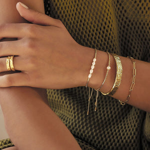 Bracelet en acier inoxydable en or de style en or 18K simple