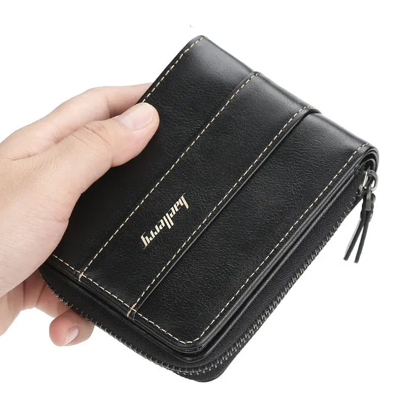 PU Leather Wallet with Zipper Coin Purse for United States and CHF