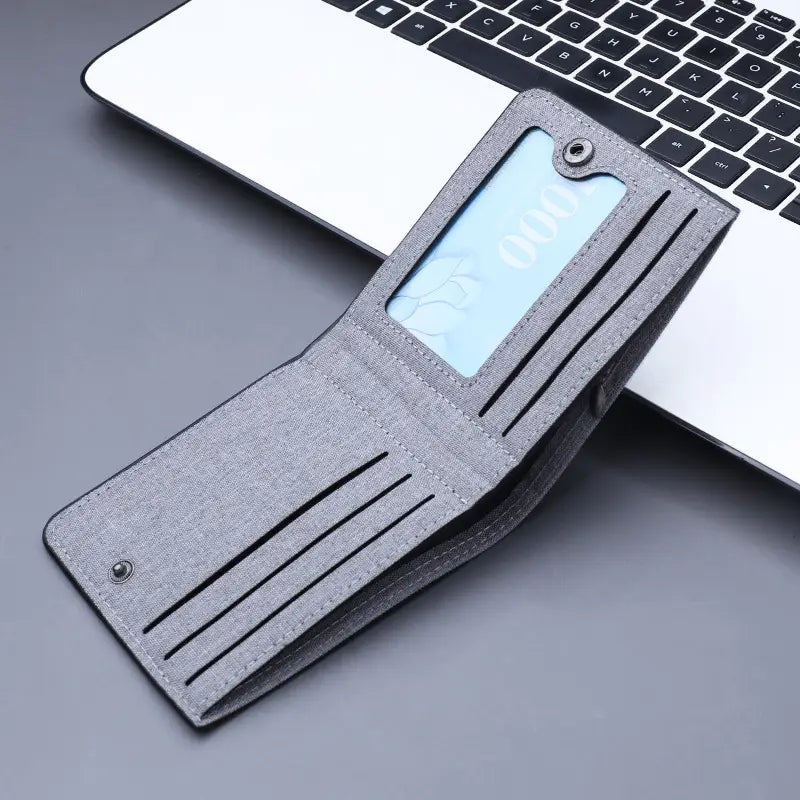 Fashion Simple Wallet in Grey Blue Black for United States Shipping