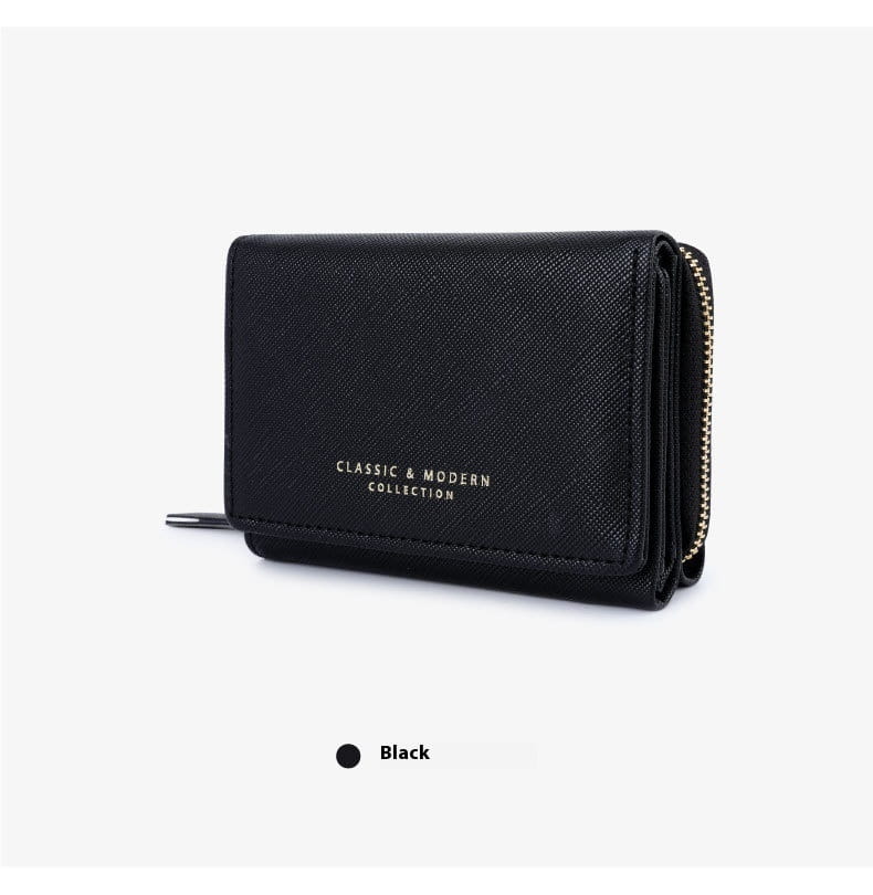 Portfel skórzany z litego koloru z poliestrową podszewką na codzienne