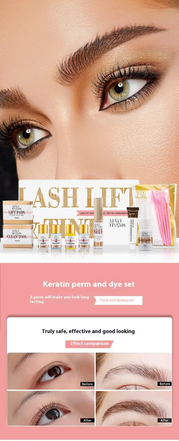 Eyebrow Dye and Eyelash Perm Kit for Natural Beauty Enhancement