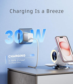 Multifunctional Folding Three-in-one Wireless Charger - Three-in-One Wireless Charger for Your Power Drama