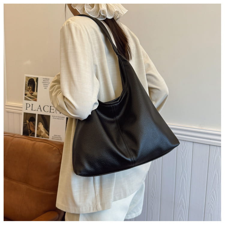 Borsa per secchio in pelle PU con tasche con cerniera borsetta di grande capacità per le donne