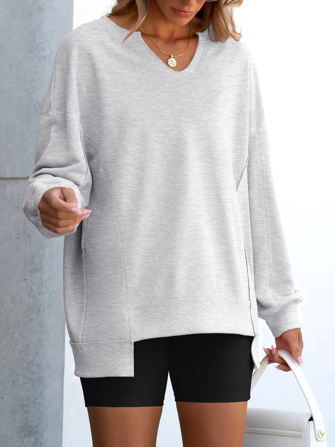 Triibuline pulloveri dressipluus naiste tänavarõivaste polüester Crewneck S-XXL