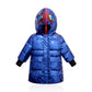 Big kids double zipper Ultraman glasses down jacket