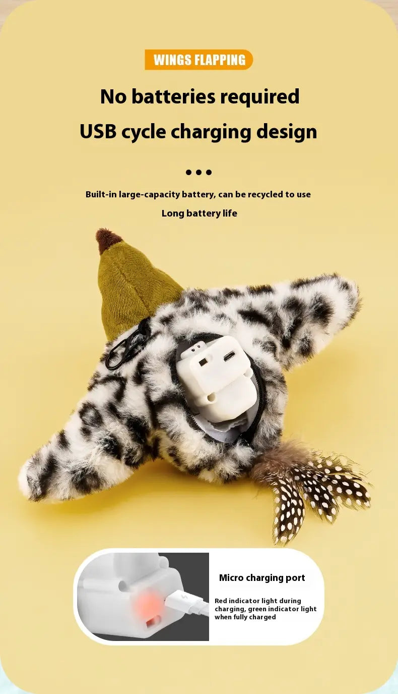 Kaugjuhtimisversioon pehme sametlindu lemmikloomade mänguasja usb laadimine interaktiivne