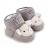 0-12 Months Old Male And Female Baby Thickened Non-slip Cartoon Cotton Shoes - Gray