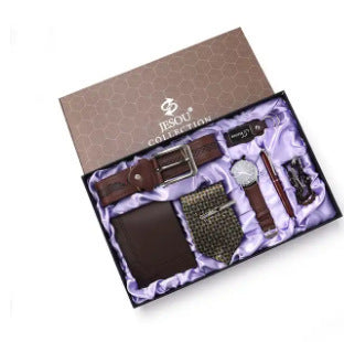 Men’s Gift Suit Exquisite Packaging Watch Belt Tie Wallet Simple Combination Suit - Nailed It! Ultimate Men’s Gift