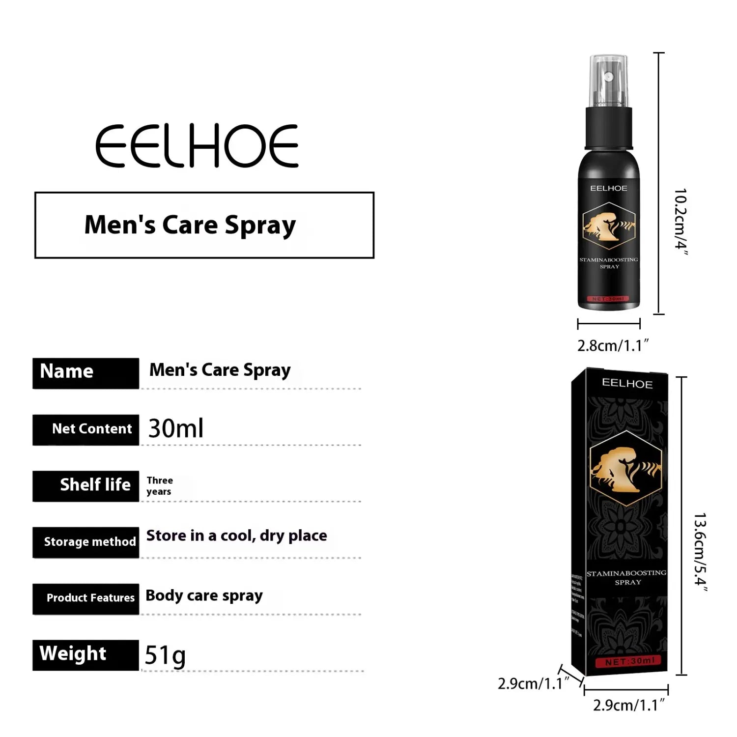 Universelle männliche Behandlungsölspray für Körperpflege und Hautnahrung