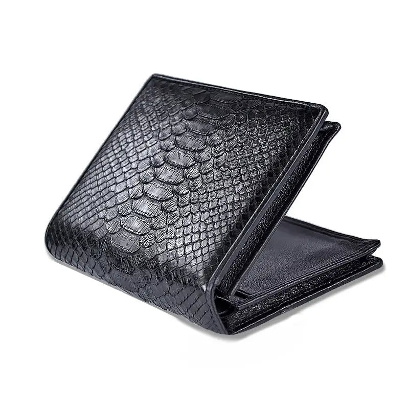 Leather Crocodile Wallet with Card Slots and Horizontal Design