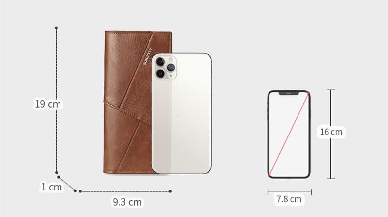 PU Leather Wallet for Men with Simple Stitching in Black Coffee Brown