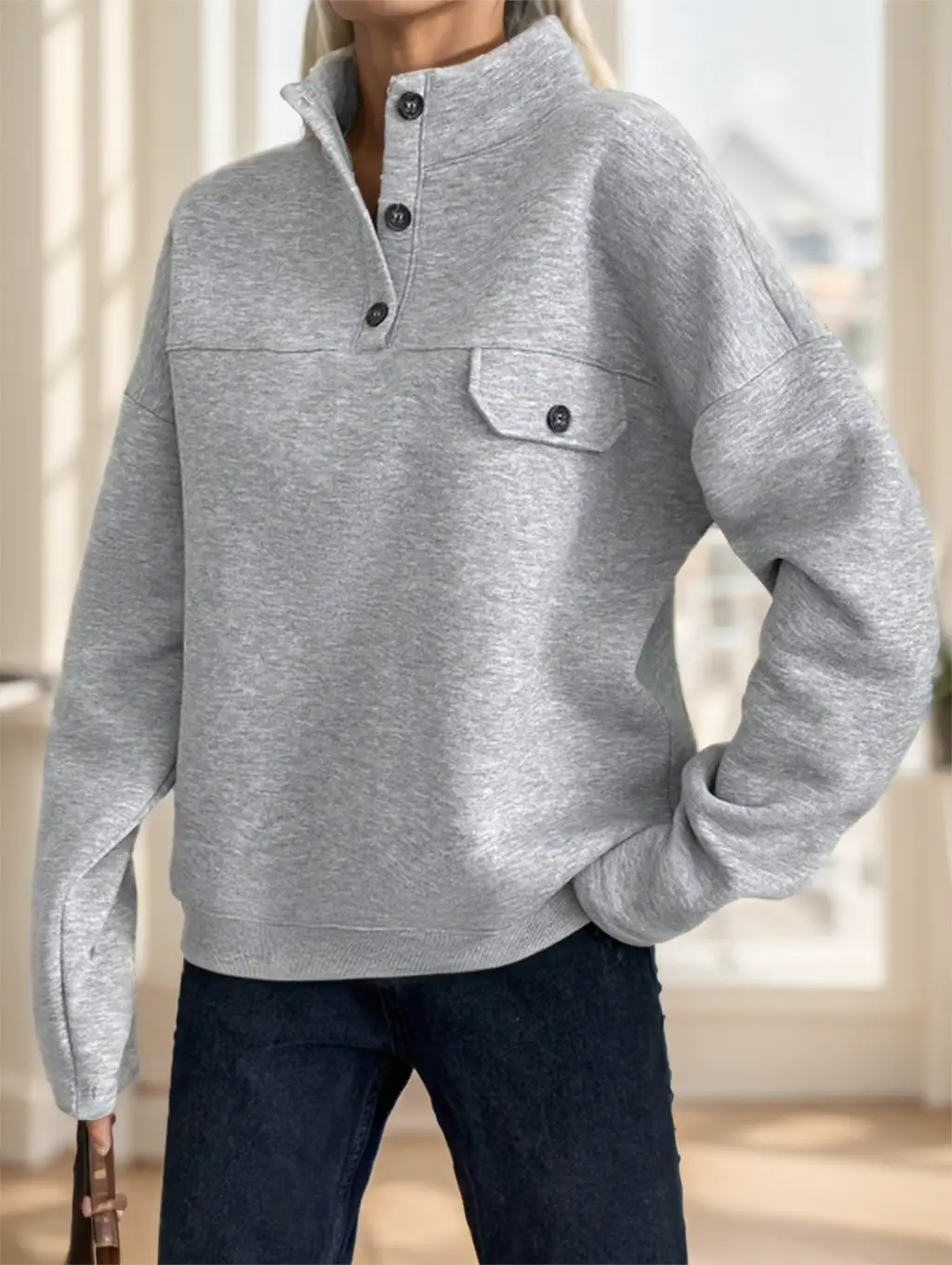 Polyestertopp med vanlig ärm Inga stoppning av flera storlekar tillgängliga