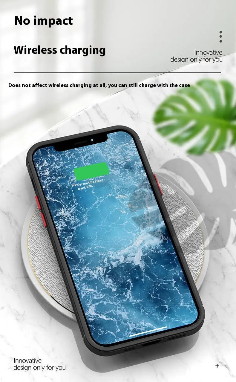 Frosted Protection Contrast Color Phone Case for iPhone Models