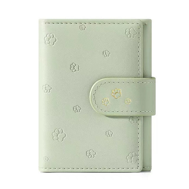 Fashion Small Paw Print Wallets Women Soft PU Leather Card Holder Purses - Purr-fectly Stylish Wallets for Fashionable