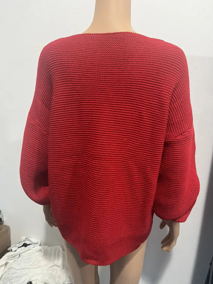 Hädas akrüül pulloveri kampsun lahtise kellukese varruka Crewneck Women’s Top