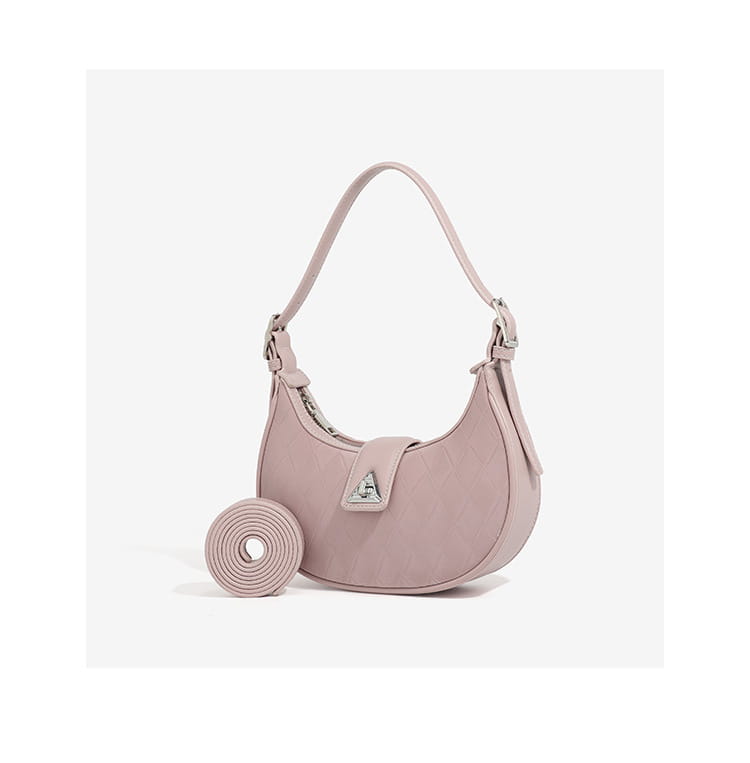 Pink Black Milky White Soft PU Saddle Shoulder Messenger Bag