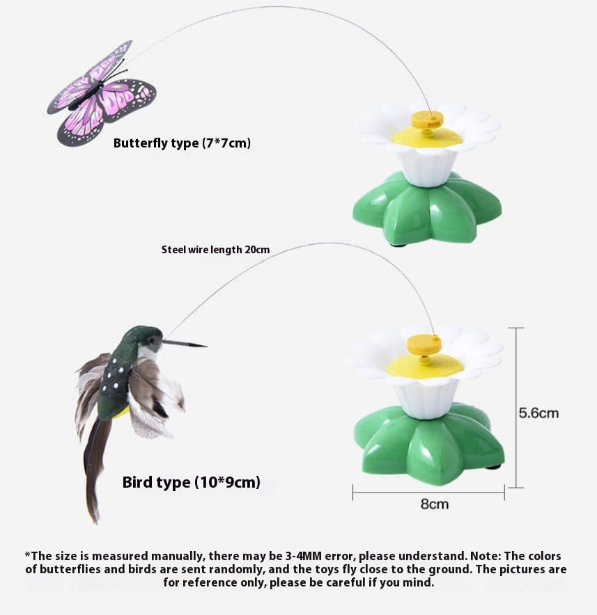 Interactive Bird Butterfly Cat Toy Plastic Pet Play for Indoor Cats