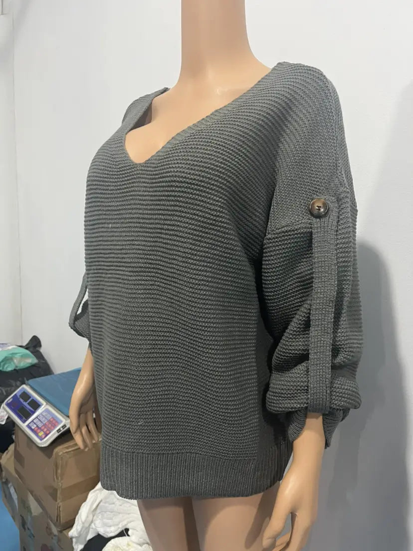 Hädas akrüül pulloveri kampsun lahtise kellukese varruka Crewneck Women’s Top