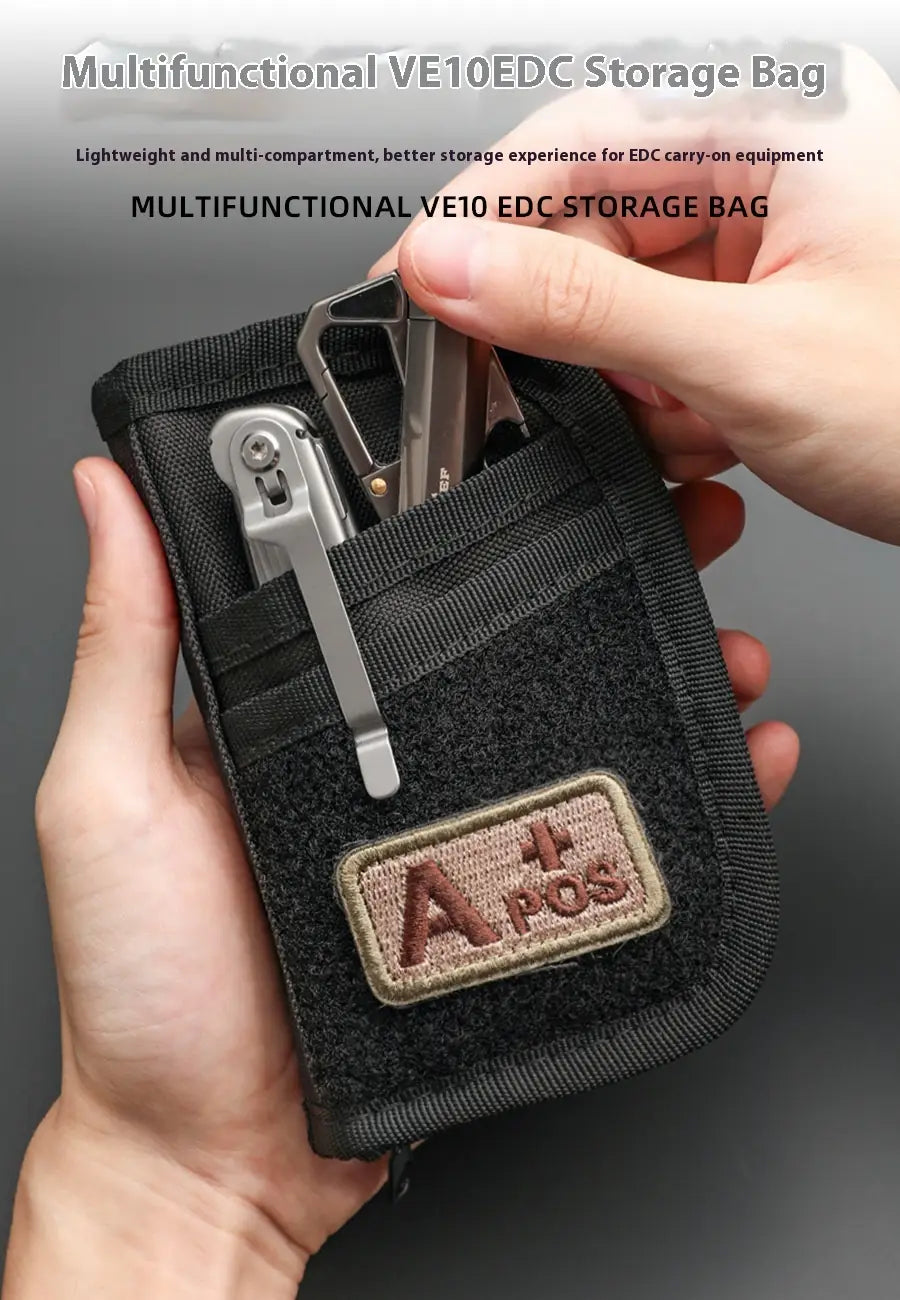 Black Nylon EDC Tool Storage Wallet for Outdoor and Everyday