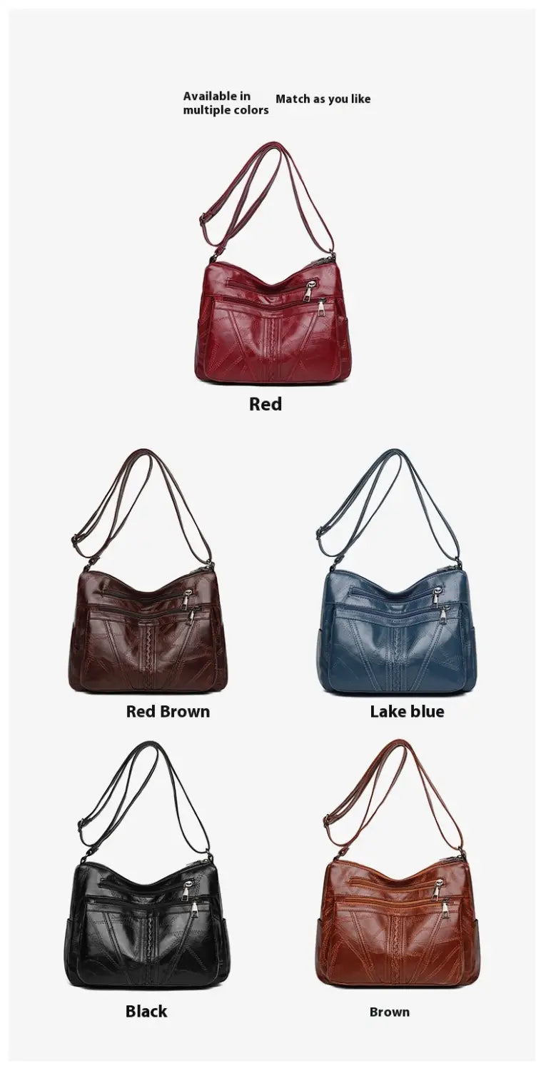 Mála Eagraí Suitcase Leathar PU le póca zipper le haghaidh taistil agus stórála