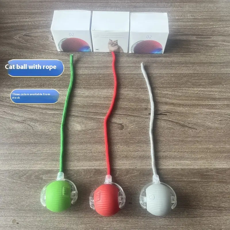 Katzenspielzeugball Interaktiver Chaser für Innenkatzen rot grün grau Plastik