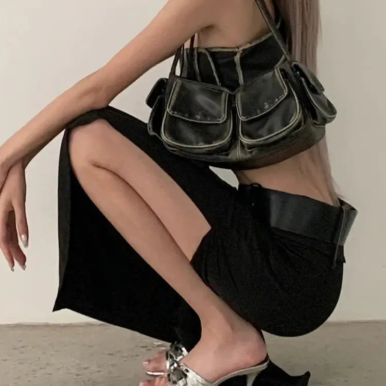 Brushed Hot Girl Portable Shoulder Underarm Bag with Polyester Lining