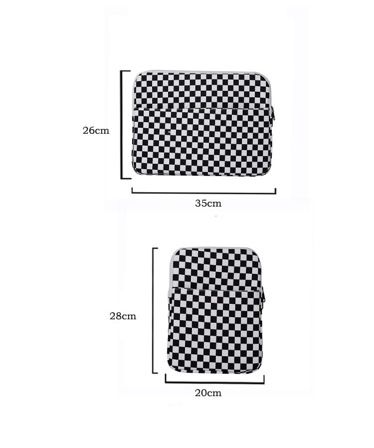 Plaid Laptop Sleeve Case 11 14 Inch Polyester Shock Resistant for MacBook